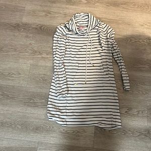 Stripe cowl neck dress